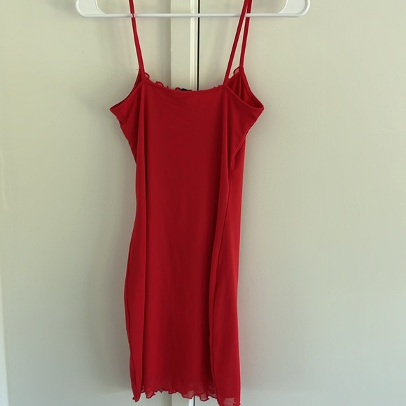 Red Mesh Dress - Picture 2 of 3